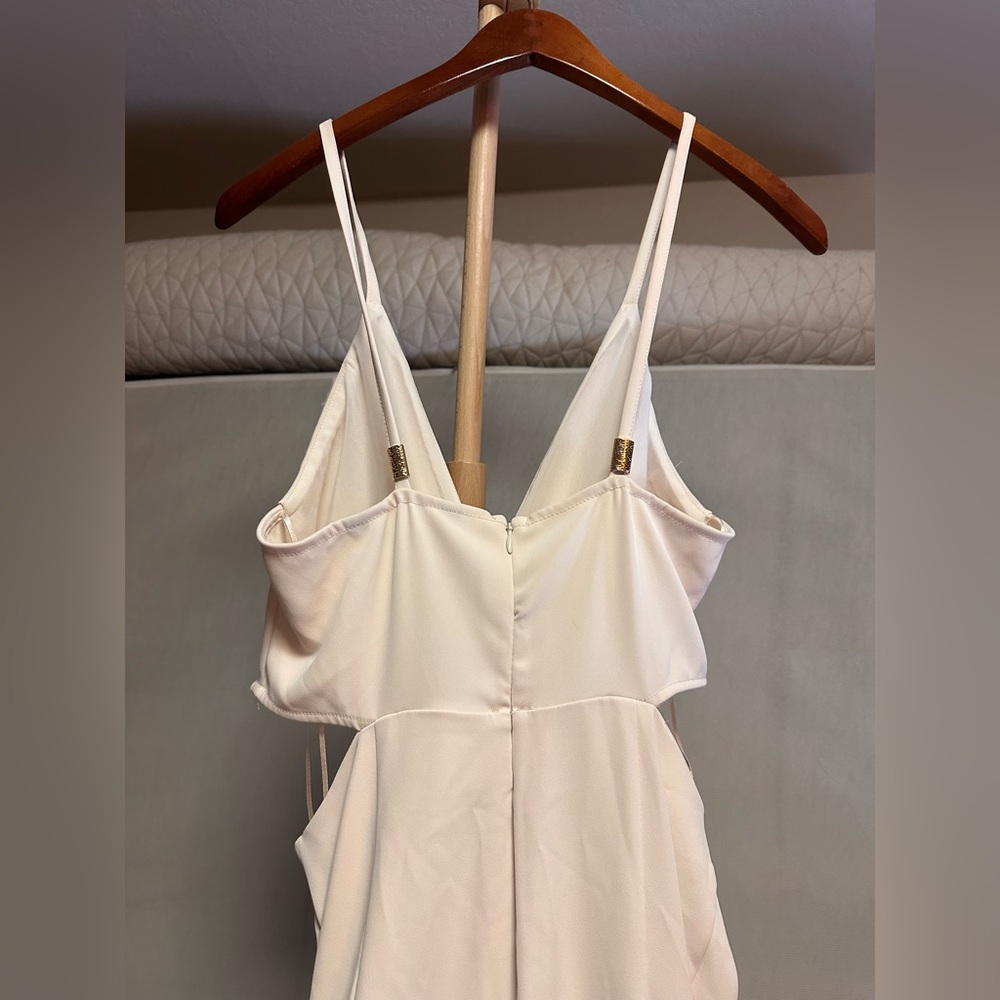 Zara Cream Halter Jumpsuit with Side Cutouts - Picture 5 of 8